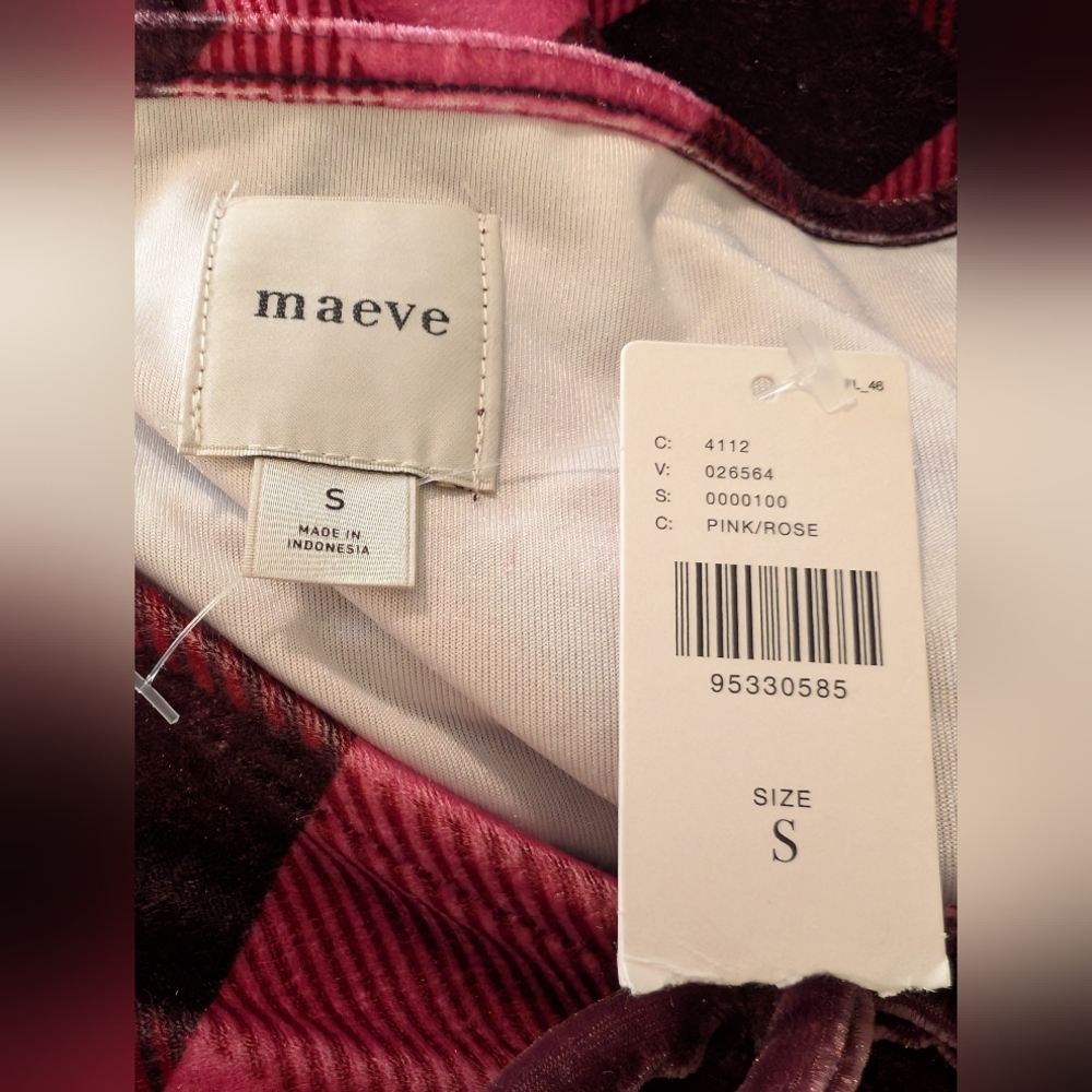 NWT Anthropologie Maeve Velvet Babydoll Top, Size Small - Picture 9 of 9